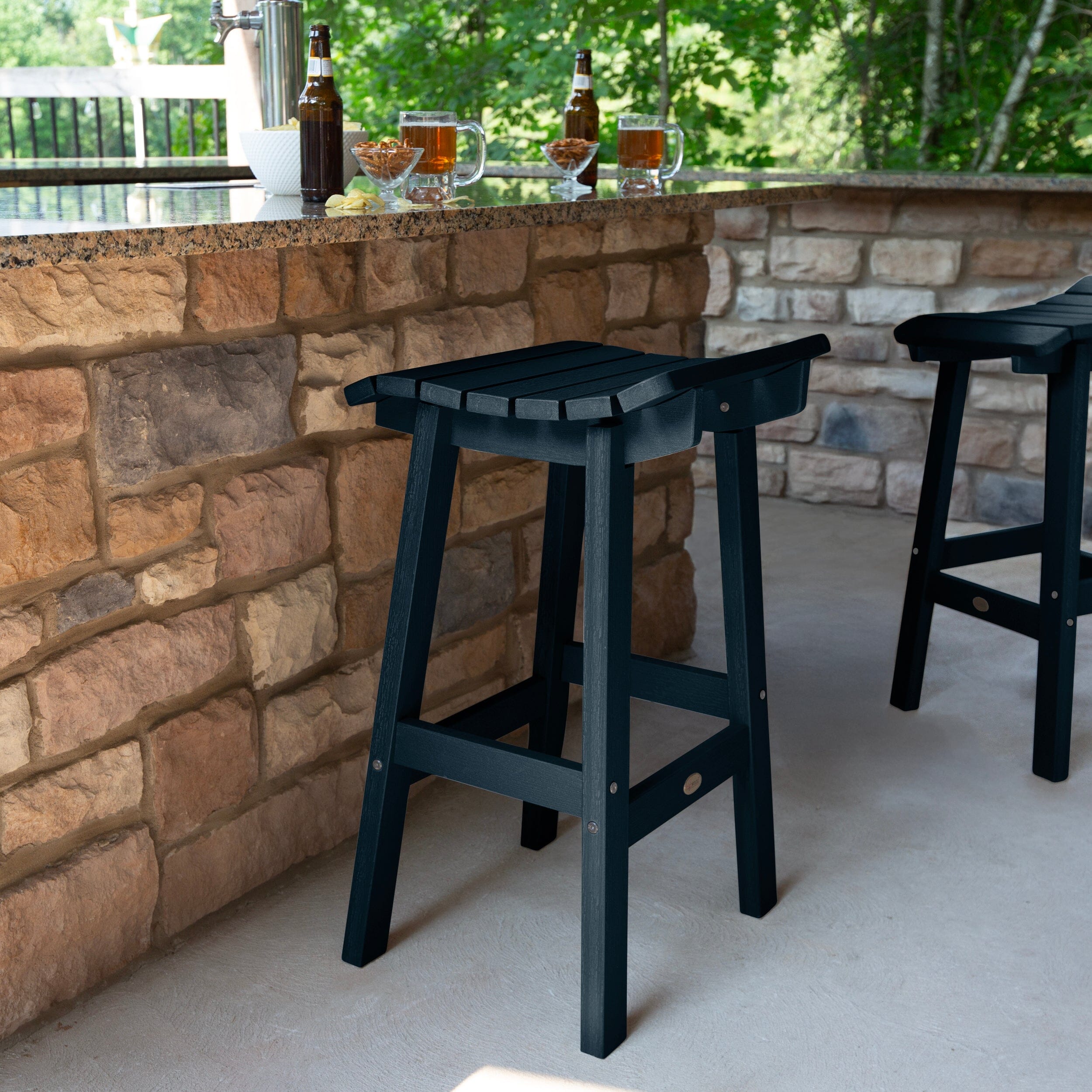 Summit Square Bar Height Stool - 24 Inch Counter Height Stool with Backrest, Modern Kitchen & Bar Stools for Home, Restaurant & Cafe Use