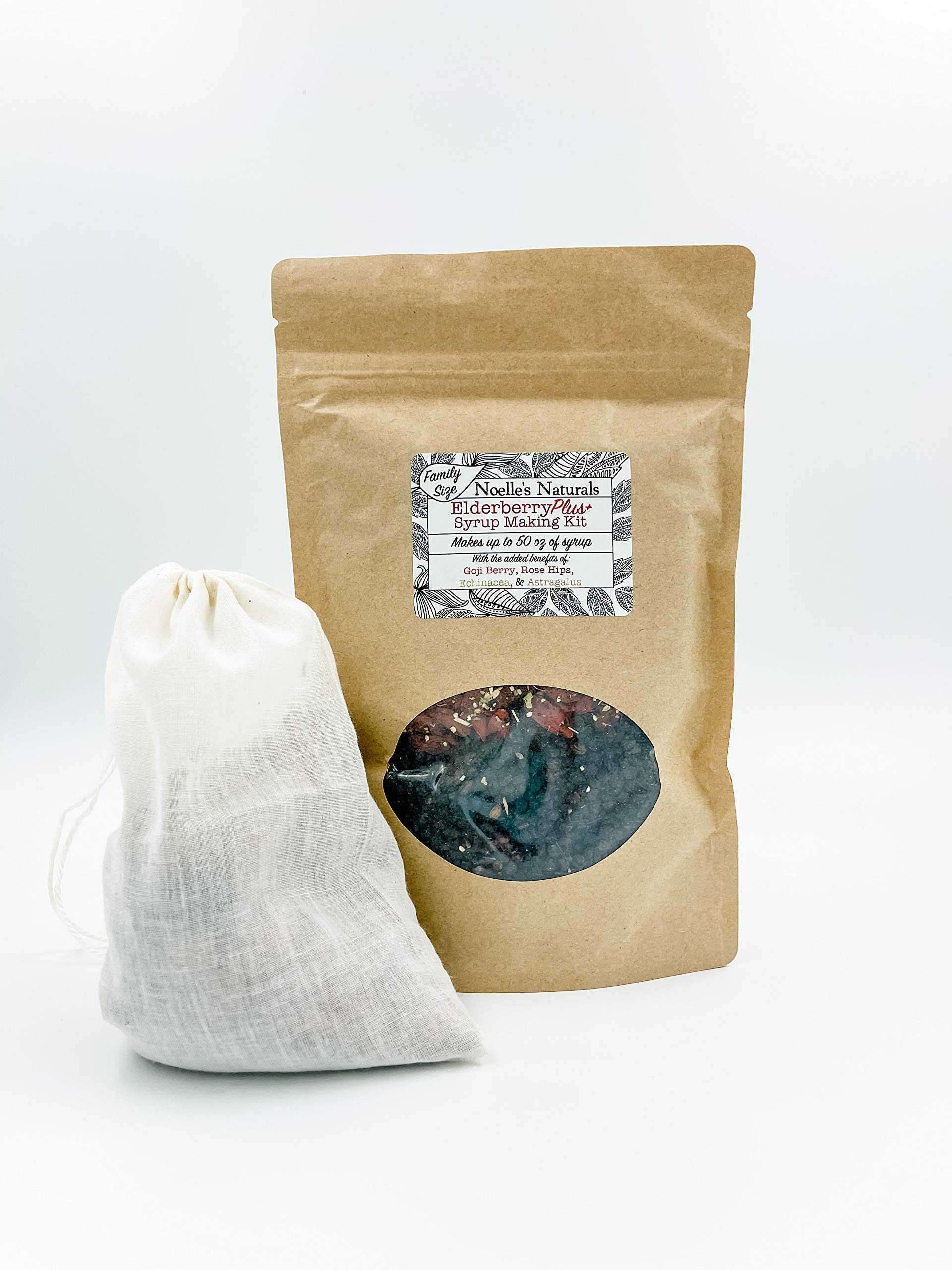 Organic Elderberry Syrup Making Kit - Family Size (50 oz) with Free Brew Bag - Add Your Own Honey - Easy Homemade Immune Support for Cold & Flu Season - Natural & Organic Ingredients - Perfect for Daily Wellness & Family Health