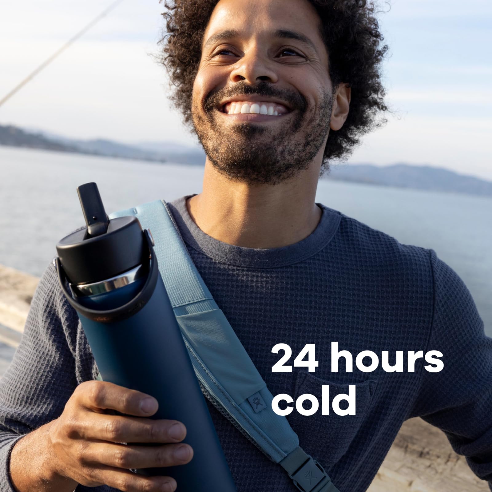 Hydro Flask Wide Mouth Vacuum Insulated Stainless Steel Water Bottle with Leakproof Straw Lid - Keeps Drinks Cold for 24 Hours - Perfect for Hiking, Gym, Travel, School & Everyday Use
