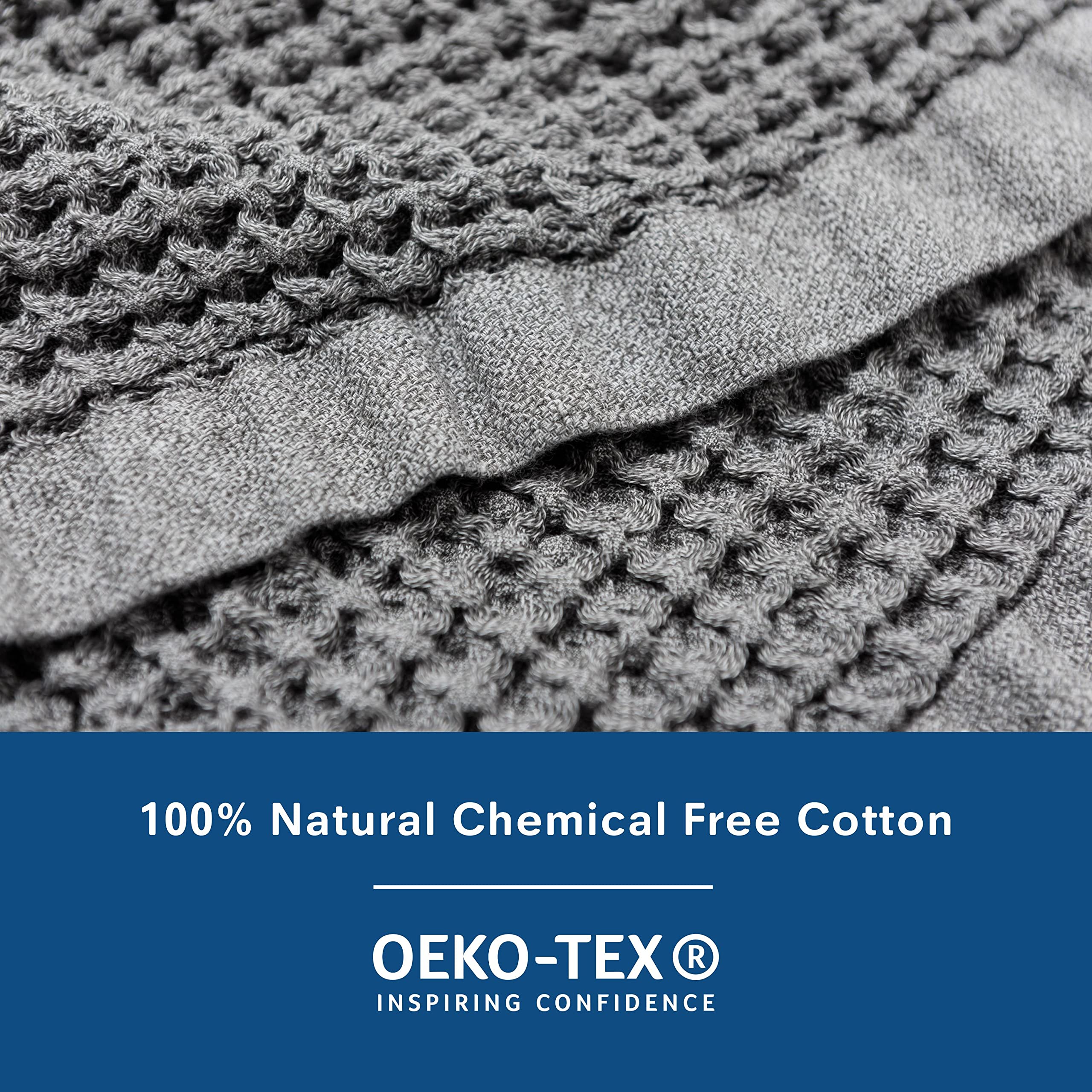 ONSEN Complete Bath Towel Set - 100% Supima Cotton Waffle Weave Towels | Ultra Soft, Quick-Drying & Durable Bath Towels | Perfect for Spa, Luxury Bathroom & Hotel Use (White)