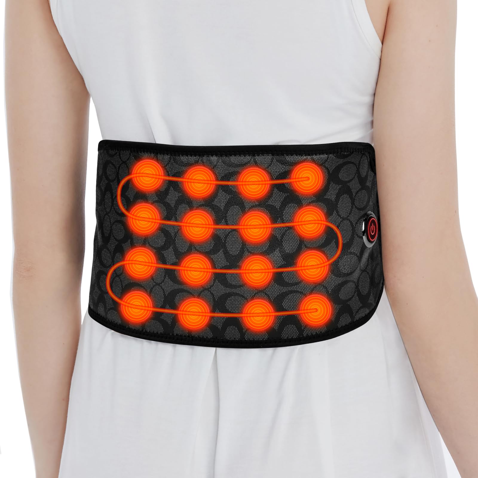 UTK Cordless Far Infrared Heating Pad for Lower Back Pain Relief - Wireless Heating Belt with 3 Heat Settings up to 149°F for Waist, Lumbar & Abdomen - Perfect for Home, Office & Travel Use