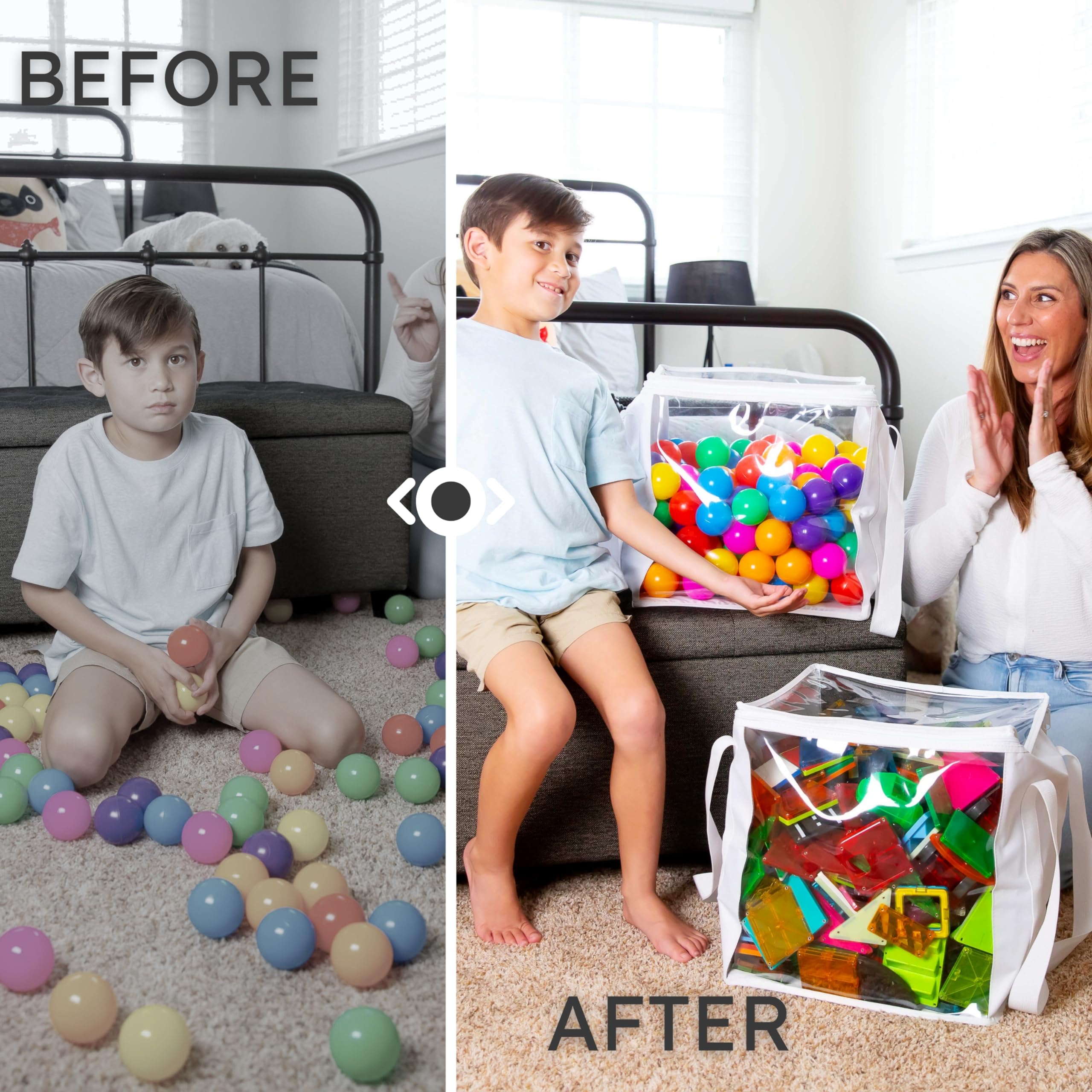 2-Piece Extra Large Clear Toy Storage Bags with Zipper 14
