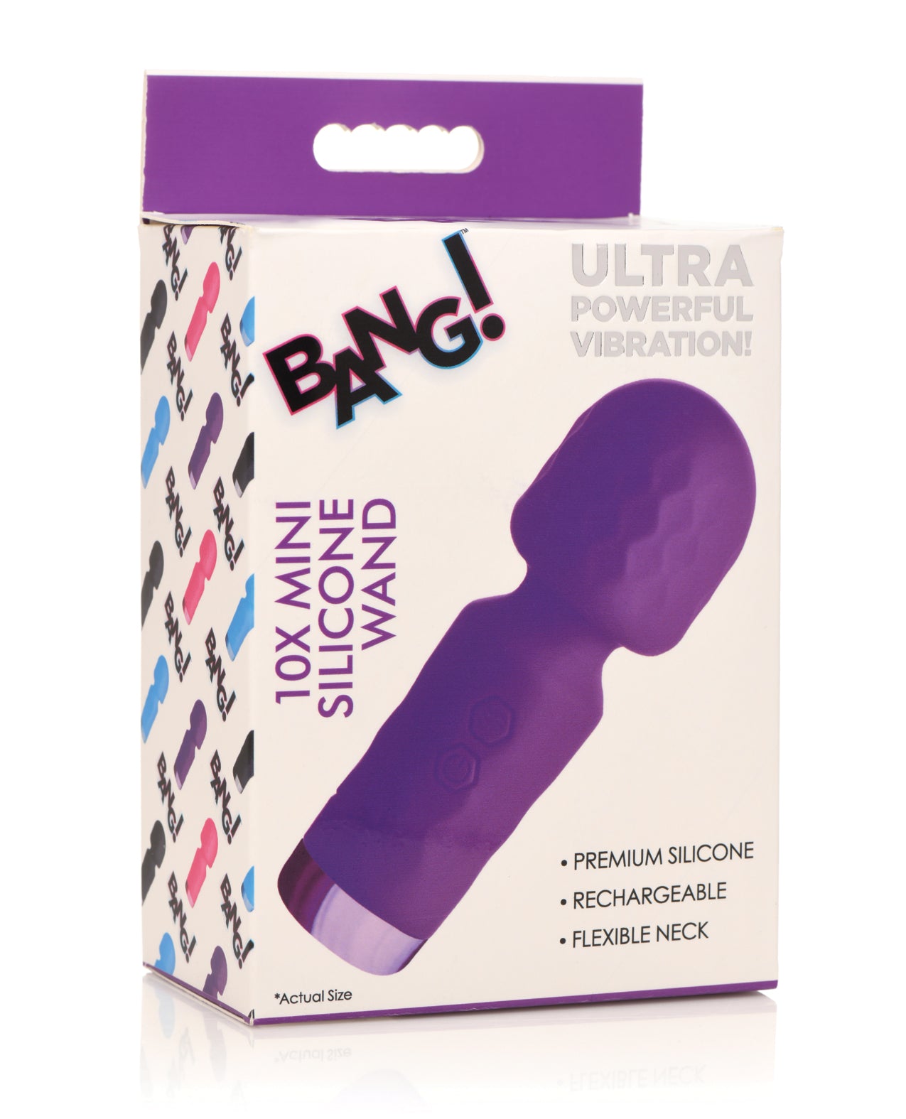10X Mini Silicone Rechargeable Wand - Purple Vibrating Massager for Neck, Back & Shoulder Pain Relief - Perfect for Home, Travel & Spa Relaxation