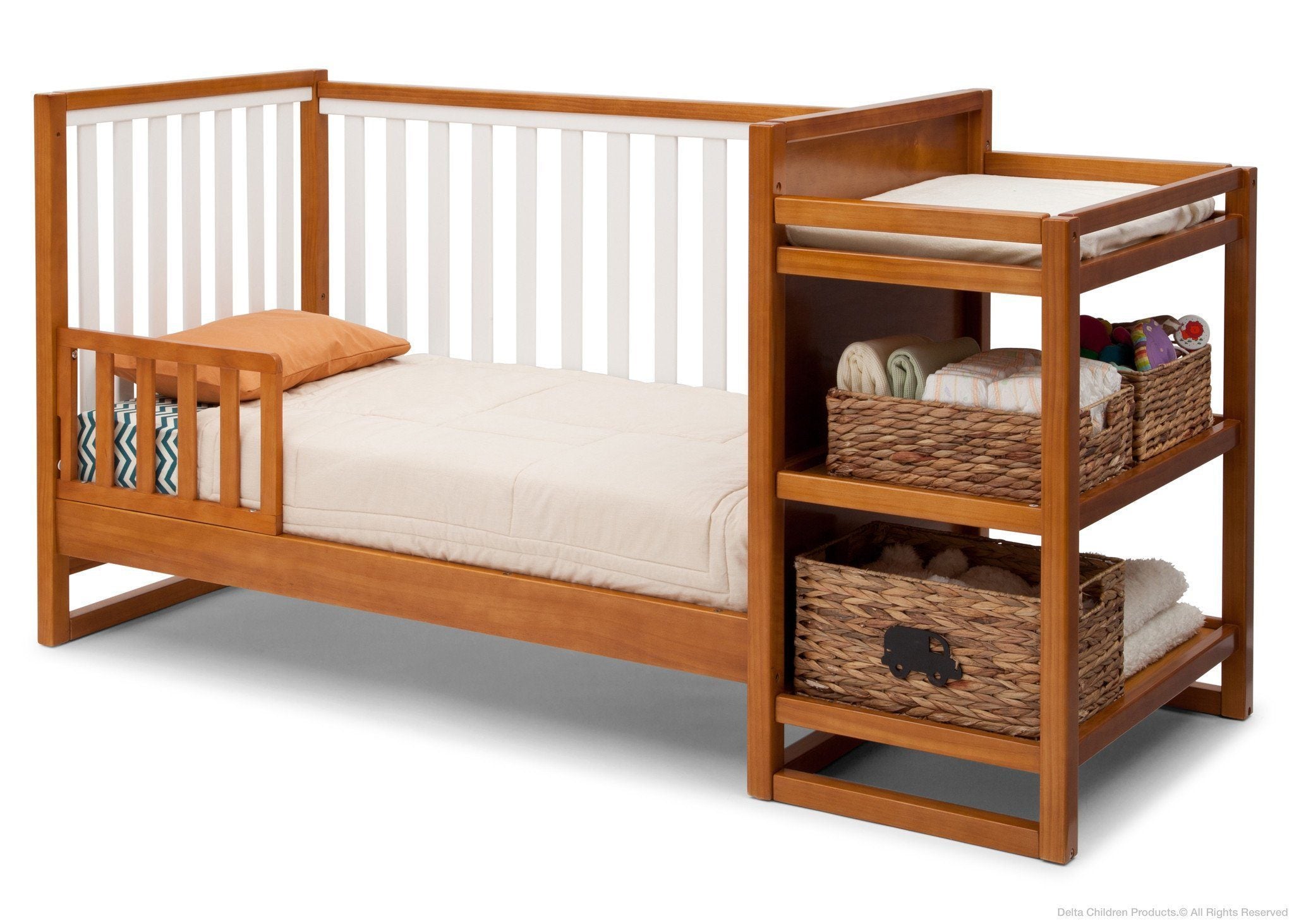 **Gramercy Convertible Baby Crib with Changing Table - Nursery Furniture for Newborns & Toddlers - Perfect for Small Spaces & Modern Nurseries**