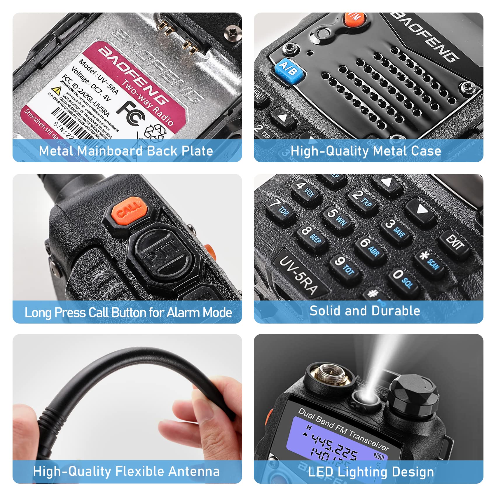 BAOFENG 2024 Long Range Walkie Talkies - 8W Dual Band Two Way Radio with 2100mAh Rechargeable Battery, 144-148/420-450MHz Frequency Range - Perfect for Outdoor Adventures, Hiking, Camping and Emergency Communication (Single Pack)