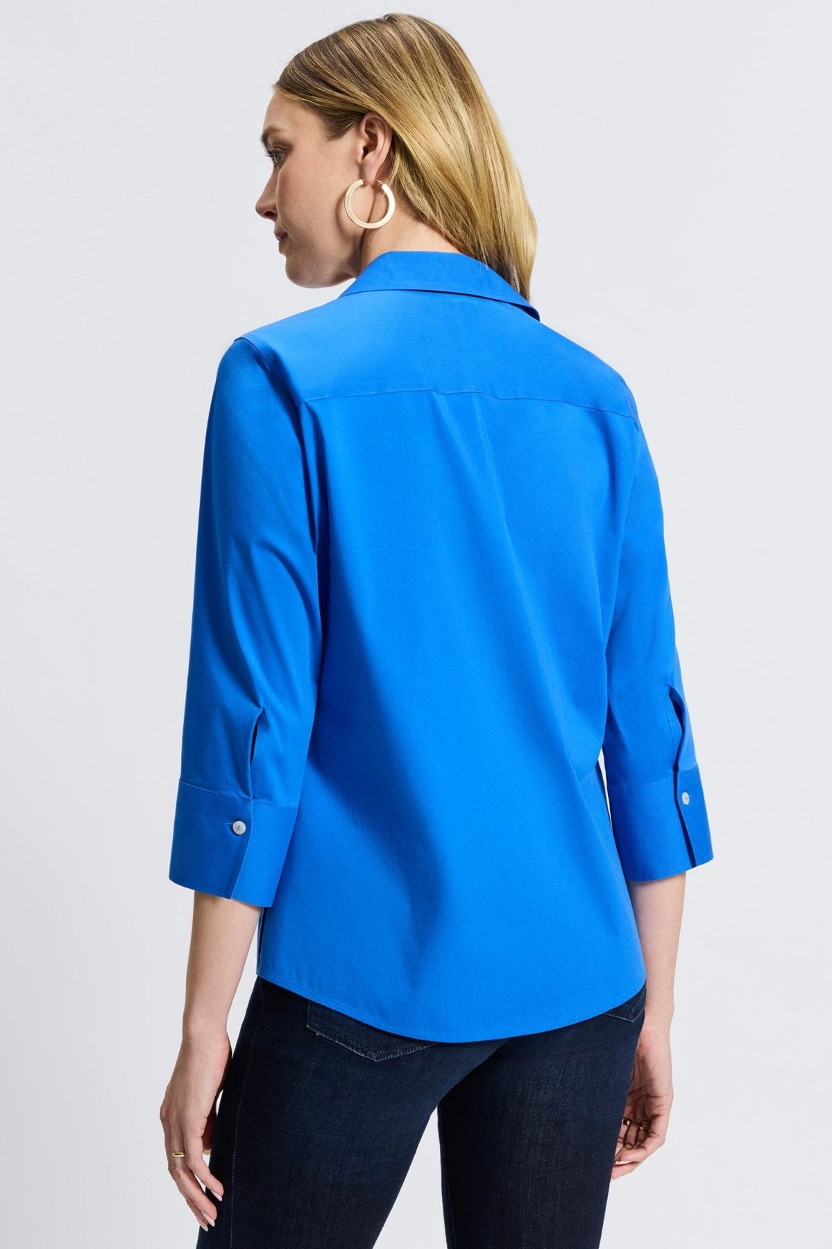 Mary No Iron Stretch 3/4 Sleeve Shirt - Wrinkle-Free Comfort Blouse for Women - Perfect for Office, Travel & Casual Wear