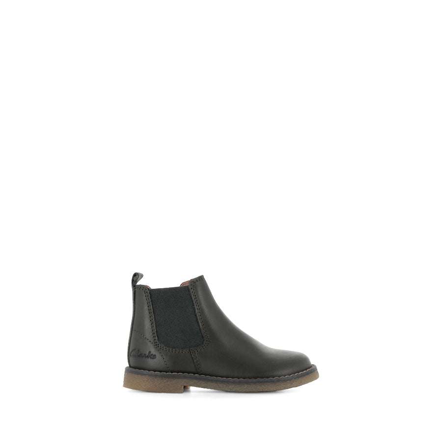 Chelsea II Junior Dark Olive Leather Boots for Kids - Stylish & Comfortable Footwear for School, Play & Outdoor Activities