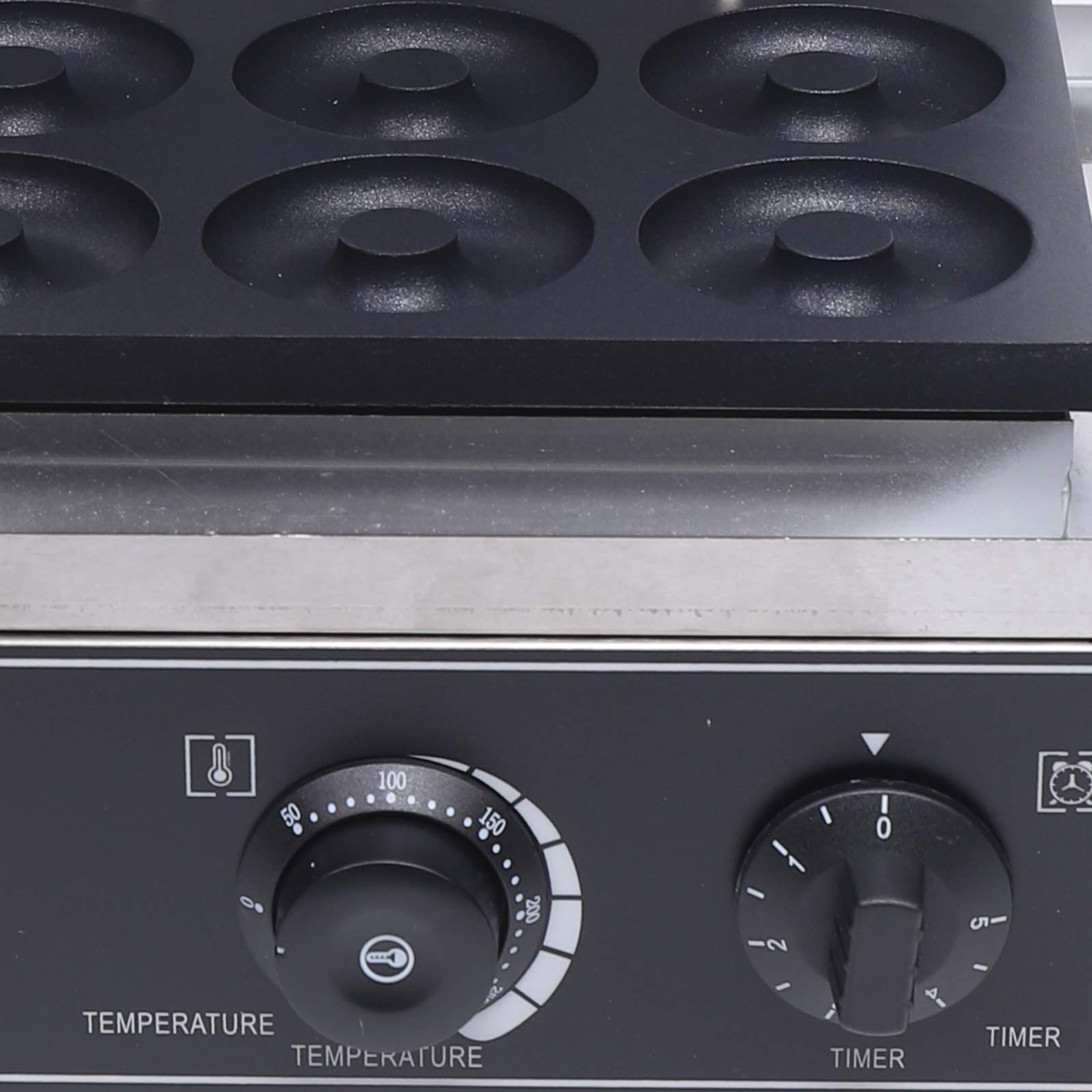 Commercial Donut Maker Machine - 6 Holes Double-Sided Heating Waffle Donut Maker | 110V 1550W Electric Doughnut Maker | Non-Stick Professional Bakery Equipment for Kitchen, Dessert Shop, Cafe & Home Use