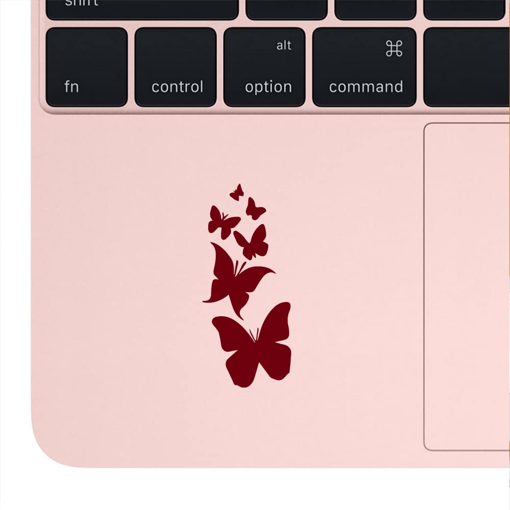 Premium Waterproof Vinyl Butterfly Decal Stickers (Burgundy, Set of 2) - Laptop, Phone, Helmet, Car Window, Bumper, Mug, Cup, Door & Wall Decor - Perfect for DIY Home Decor, Office Accessories & Personalized Gifts