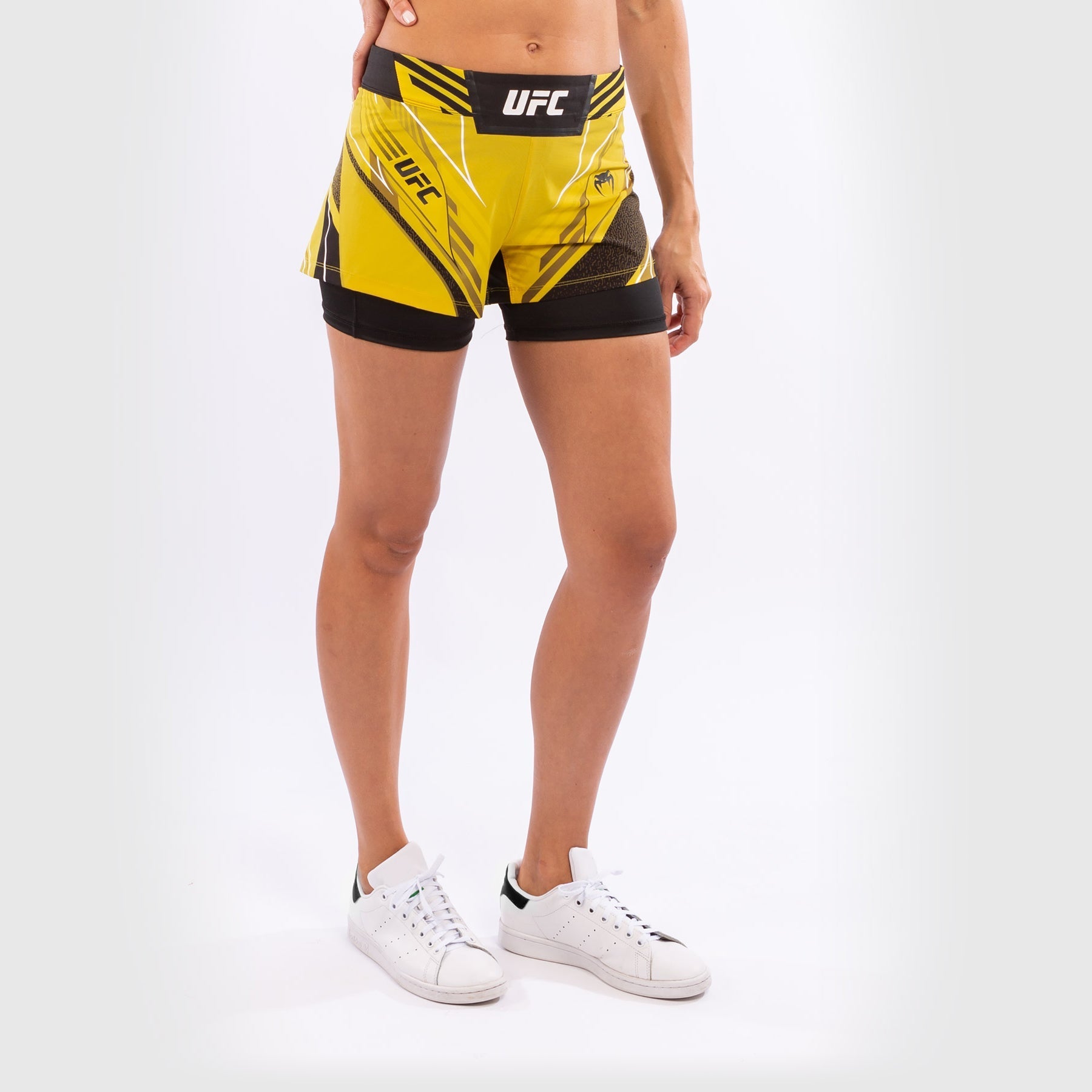 UFC Venum Authentic Fight Night Women's Shorts - Breathable MMA Shorts for Training & Competition (Yellow) - Perfect for MMA, BJJ, Boxing & Fitness Workouts