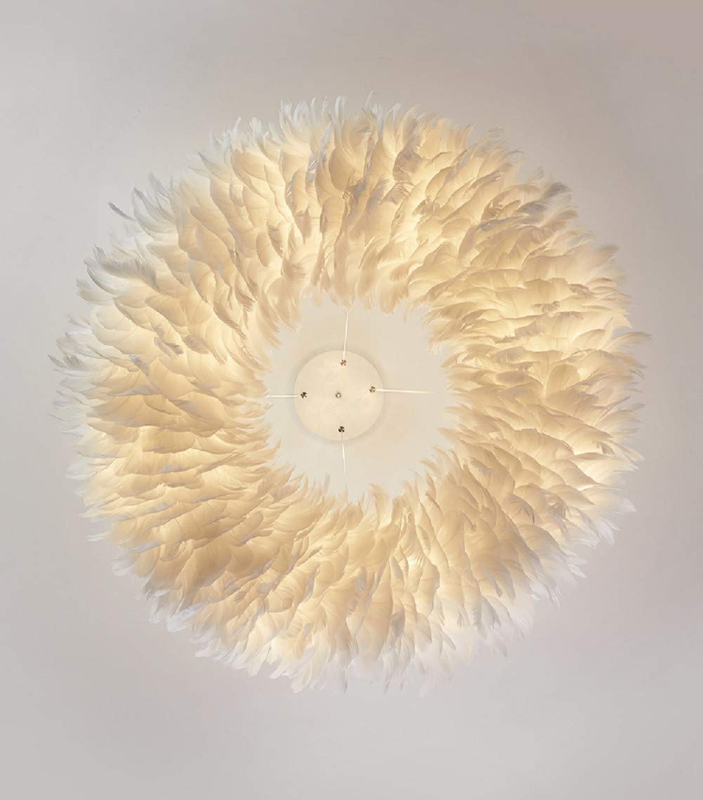 Nordic Feather Chandelier - 8-Light Modern Ceiling Pendant Light Fixture, 23.5