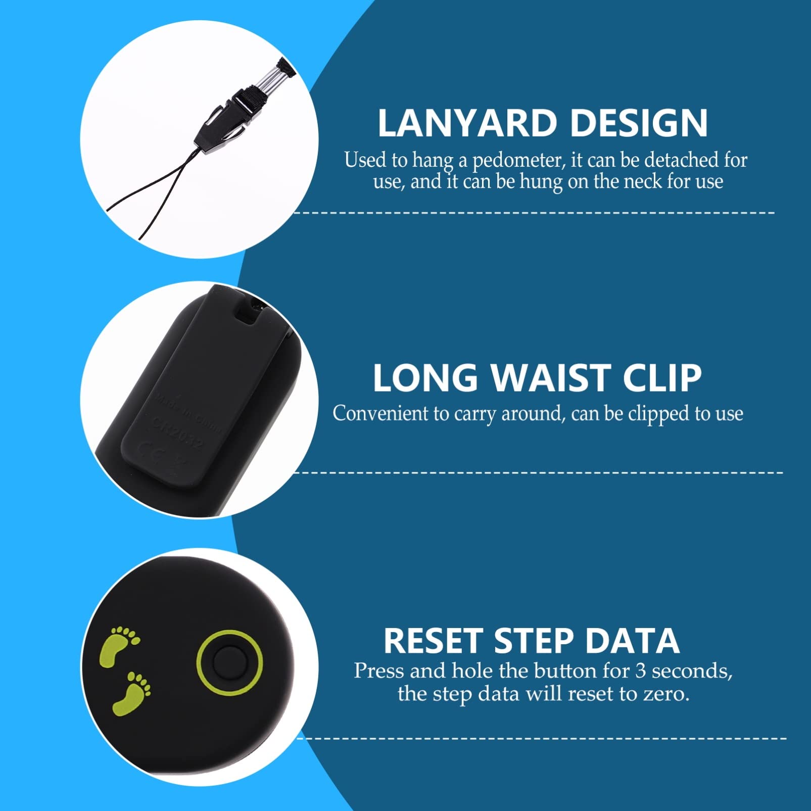 Homoyoyo 3D Digital Electronic Pedometer - Step Counter with Clip for Walking, Running & Fitness Tracking | Tracks Steps, Miles & Calories | Portable Activity Tracker for Daily Exercise, Weight Loss & Health Monitoring