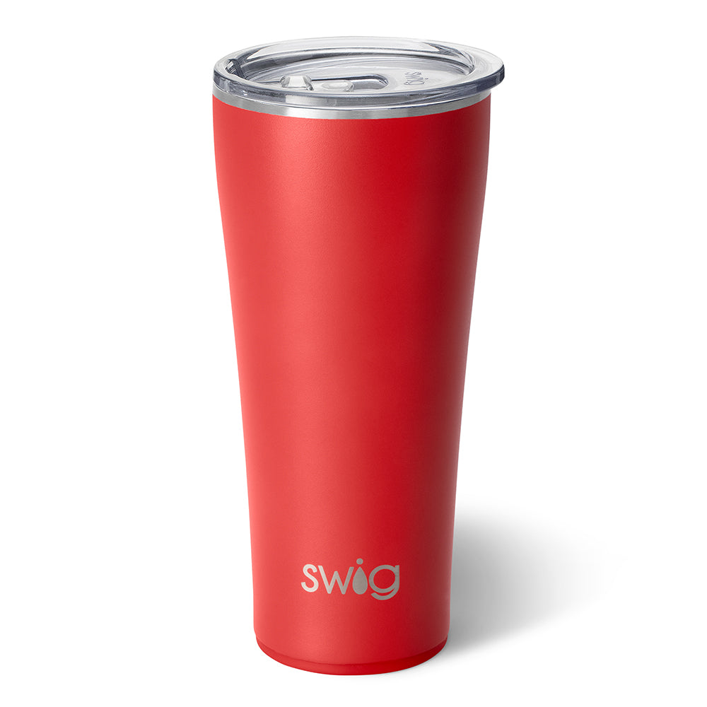 32oz Red Insulated Tumbler with Lid & Straw - Leakproof Stainless Steel Travel Mug for Hot & Cold Drinks - Perfect for Coffee, Tea, Water on the Go, Gym, Office, Camping