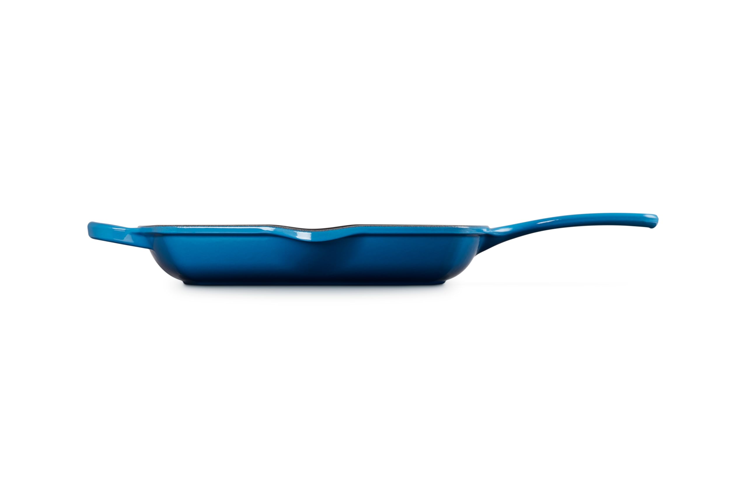 Le Creuset Enameled Cast Iron Signature Square Skillet Grill Pan 10.25 Inch - Marseille Blue - Perfect for Grilling, Searing & Serving Steaks, Burgers & Vegetables