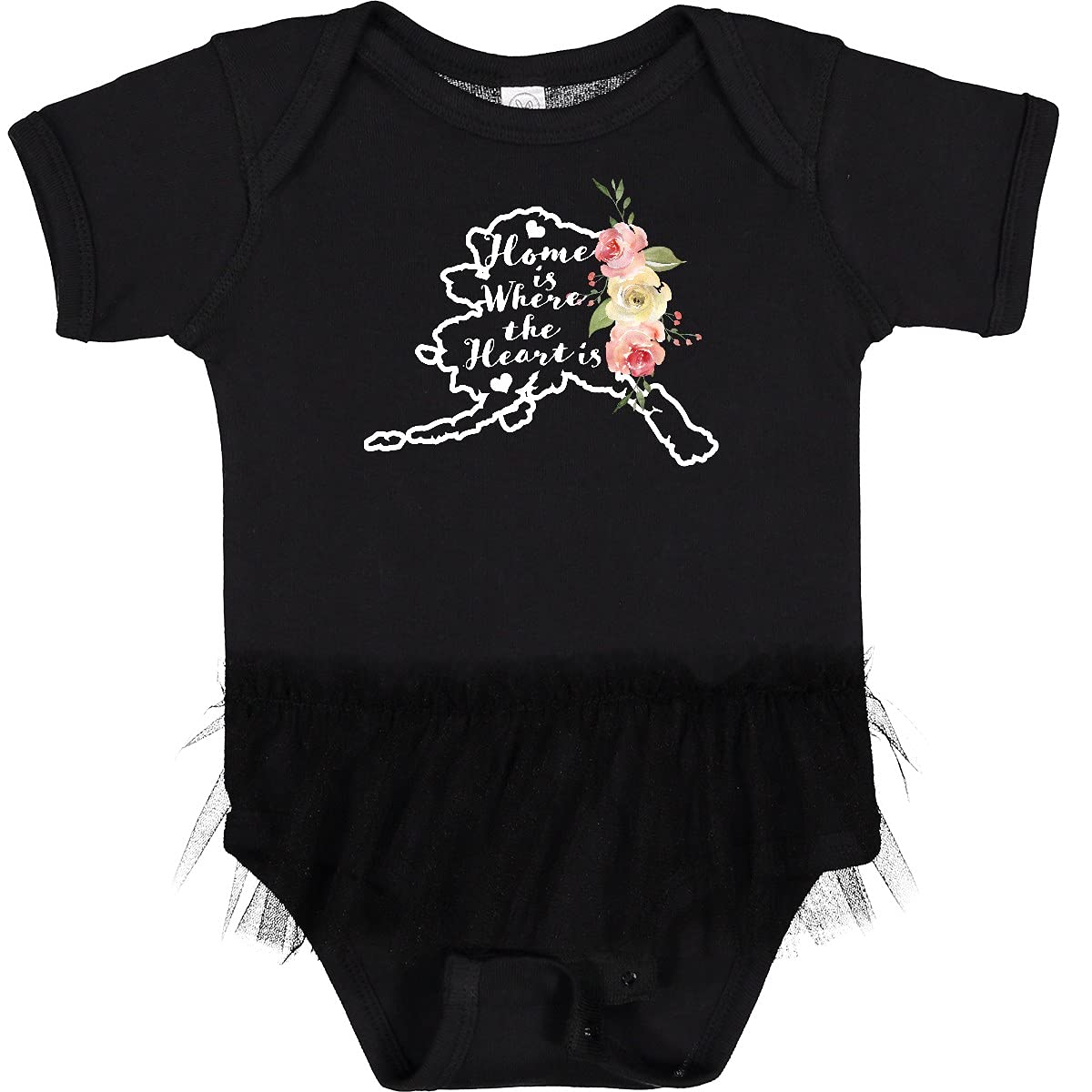 Inktastic Alaska Home is Where The Heart is Watercolor Infant Tutu Bodysuit - Cute Baby Outfit for Family Photos, Holidays & Special Occasions