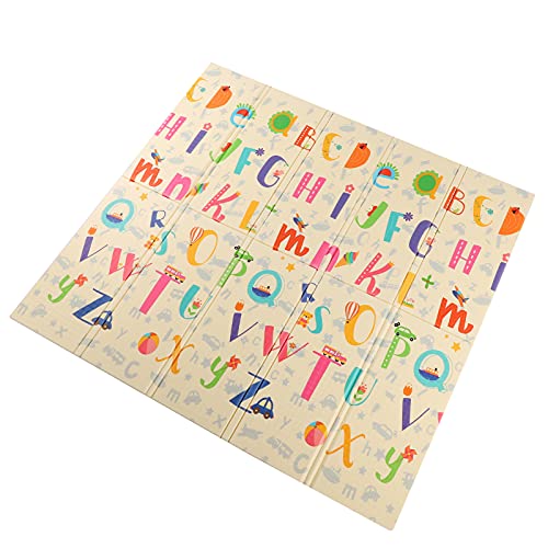 Foldable Baby Play Mat 196x177cm - Non-Toxic Eco-Friendly Crawling Mat with Cartoon Pattern for Toddlers & Infants - Thickened Floor Mat for Living Room, Nursery & Playtime (Alphabet R Us)