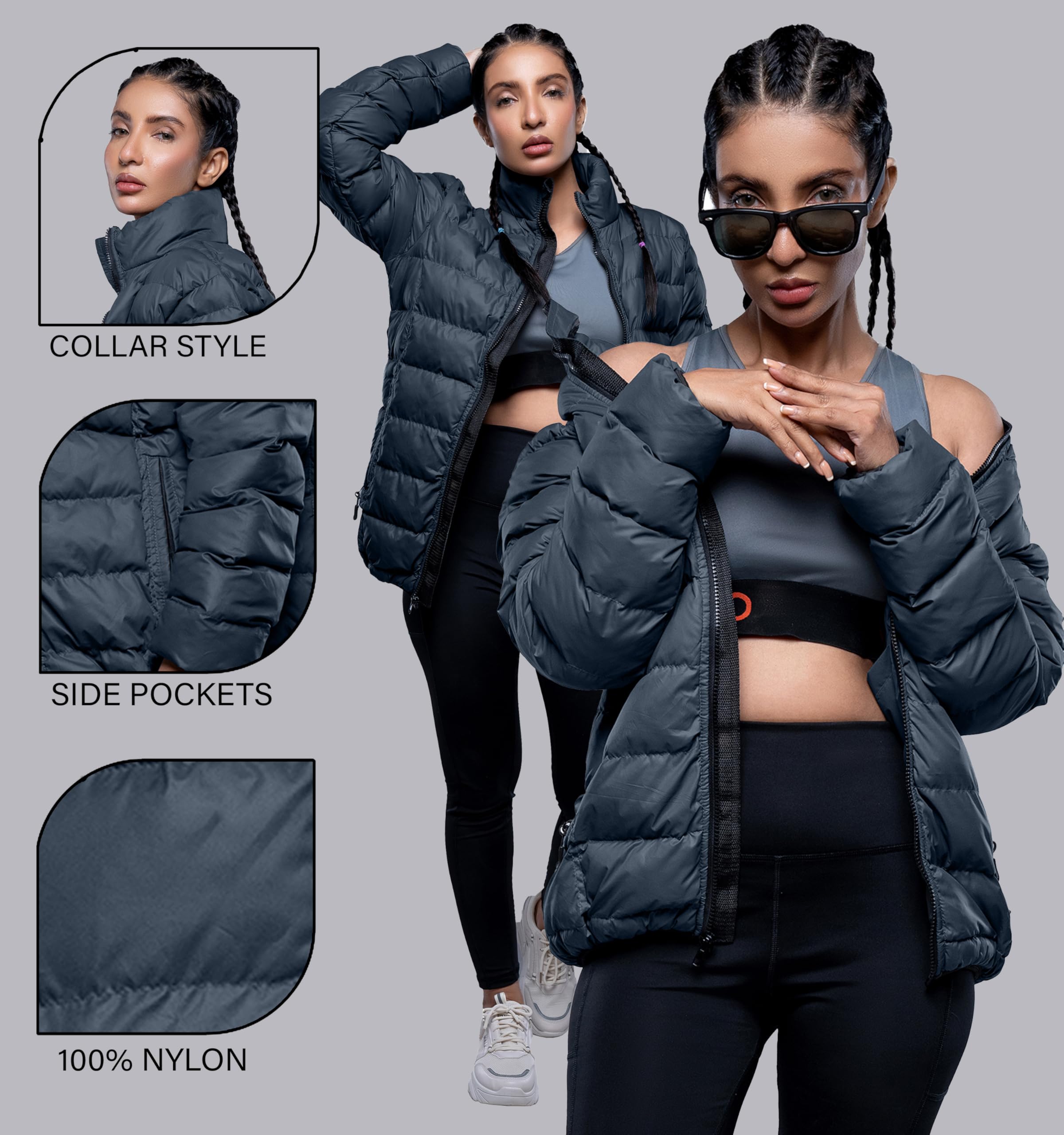 32 Degrees Women's Lightweight Packable Puffer Jacket with Hood - Quilted Winter Coat, Foldable Warm Puffer Coat for Outdoor Activities, Travel & Daily Commute