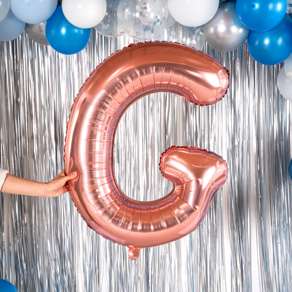 Rose Gold Mylar Letter G Balloon - 40 Inch Large Foil Balloon for Birthday Party Decorations, Baby Shower, Wedding, Anniversary & Graduation Celebrations - 1 Count Box