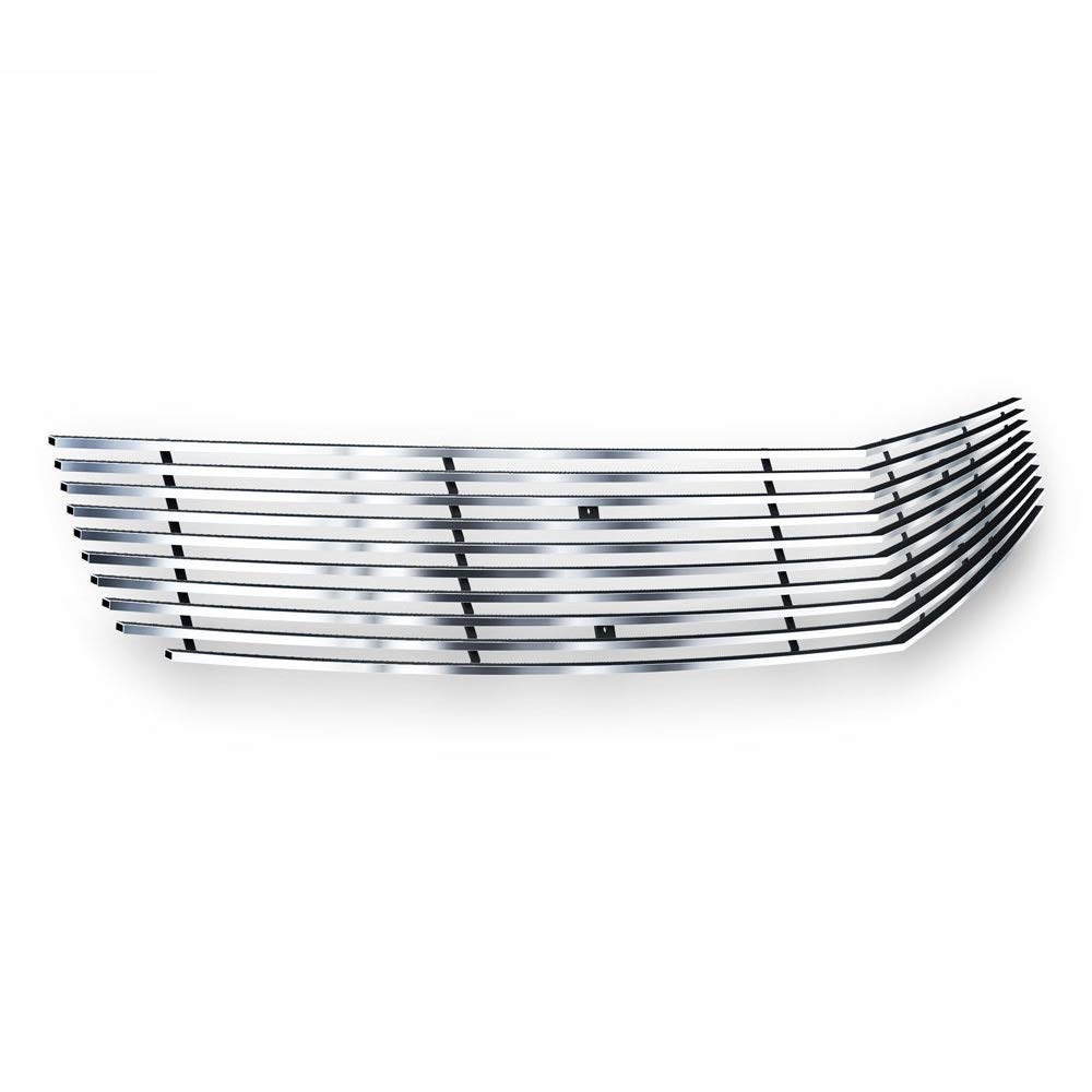 APS Compatible with Chevy Camaro 2010-2013 Phantom Style Main Upper Stainless Steel Silver Horizontal Billet Front Grill Grille Insert C66845C - Upgrade Your Car's Appearance for Street Shows & Custom Builds