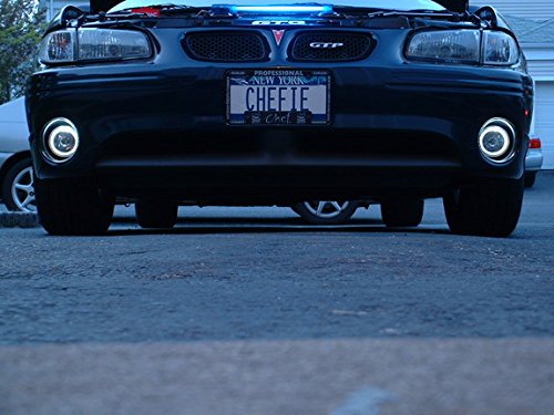 1997-2003 Pontiac Grand Prix White Halo Fog Lights Kit - Durable LED Driving Lights with Bright Halo Ring for Enhanced Night Visibility - Perfect for Foggy Roads & Off-Road Adventures