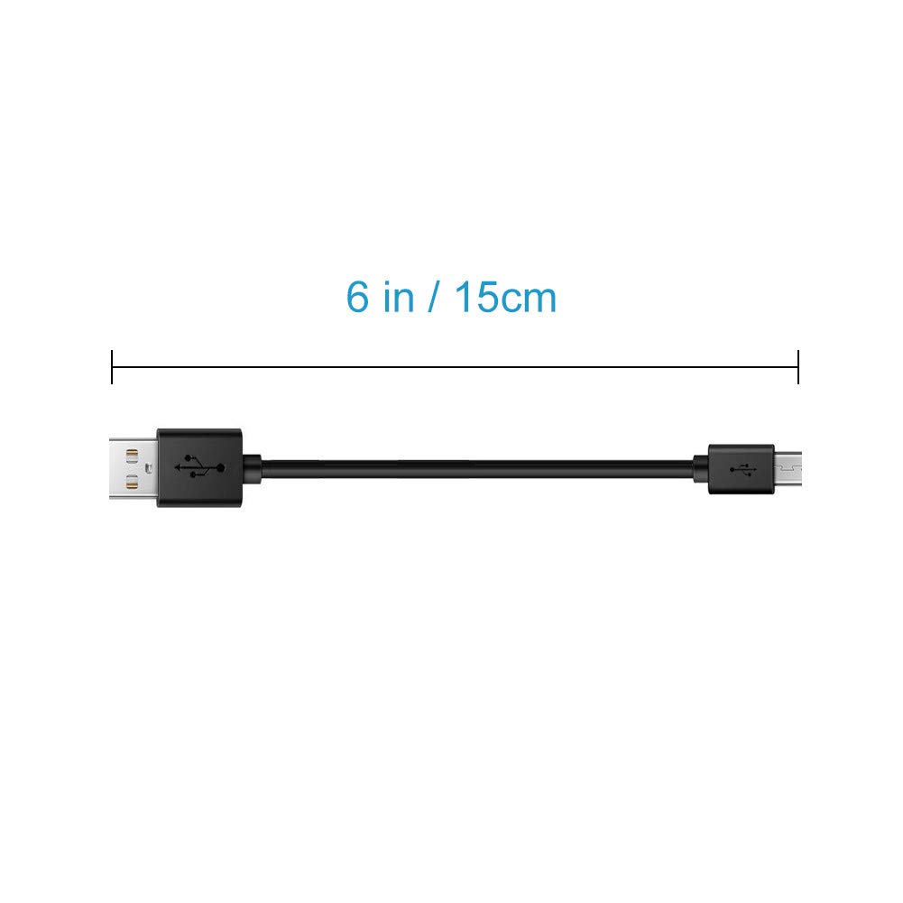 Drimran 6-Inch Ultra Short Micro USB Cable - High-Speed Fast Charging & Sync Cord for Samsung, HTC, Nokia, LG & More (5-Pack) | Perfect for USB Charging Stations, Battery Packs & Charger Stands | Compact Design for Travel, Office & Home Use