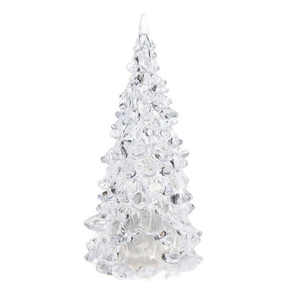 BESPORTBLE Acrylic LED Christmas Tree Night Light - Battery Operated Crystal Christmas Tree Lamp for Kids, Holiday Home Decor, Bedroom & Nursery Nightlight