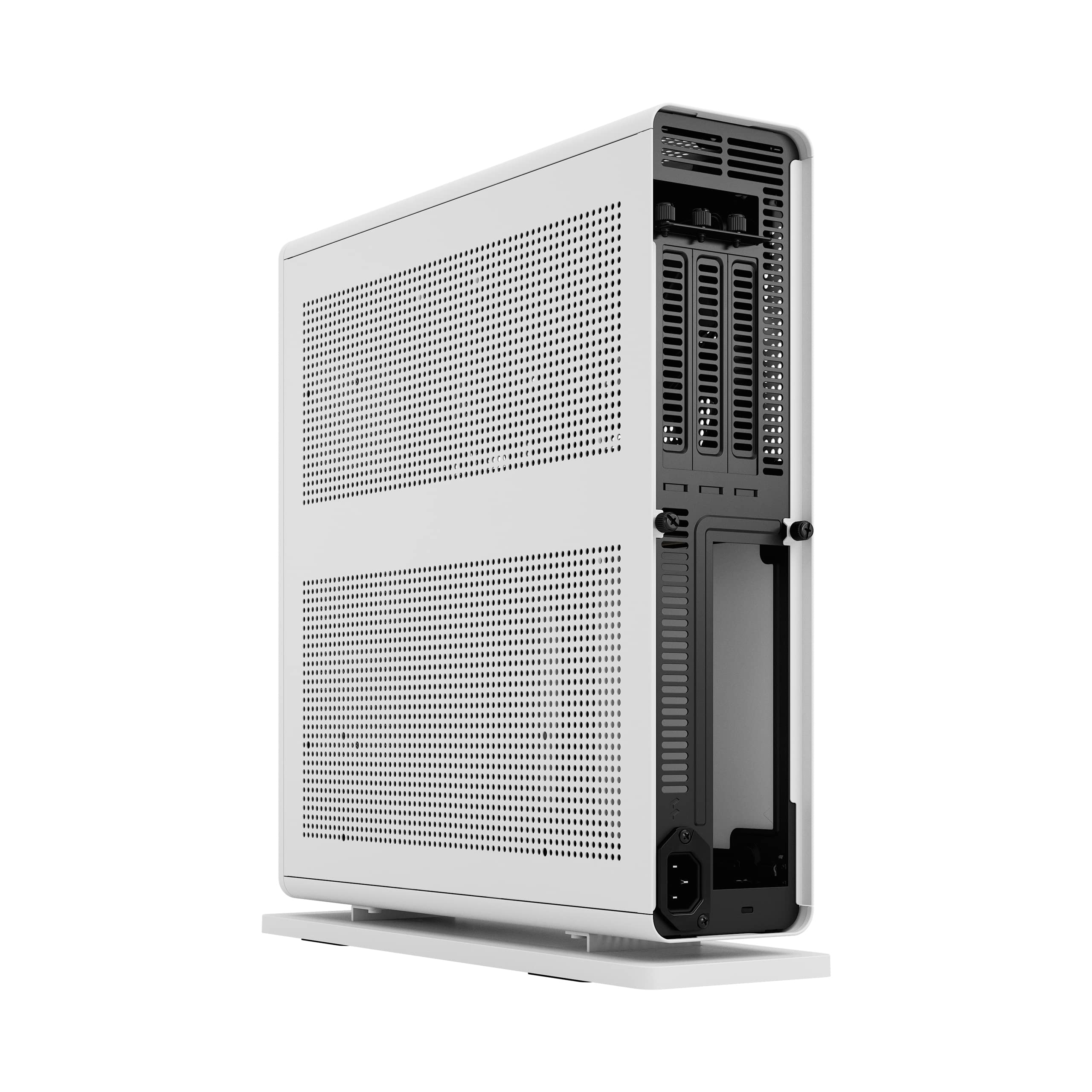 Fractal Design Ridge White ITX PC Case - PCIe 4.0 Riser Card & 2x140mm PWM Fans Included - USB Type-C - Compact Gaming Computer Case for Home Theater & Workstation Setup