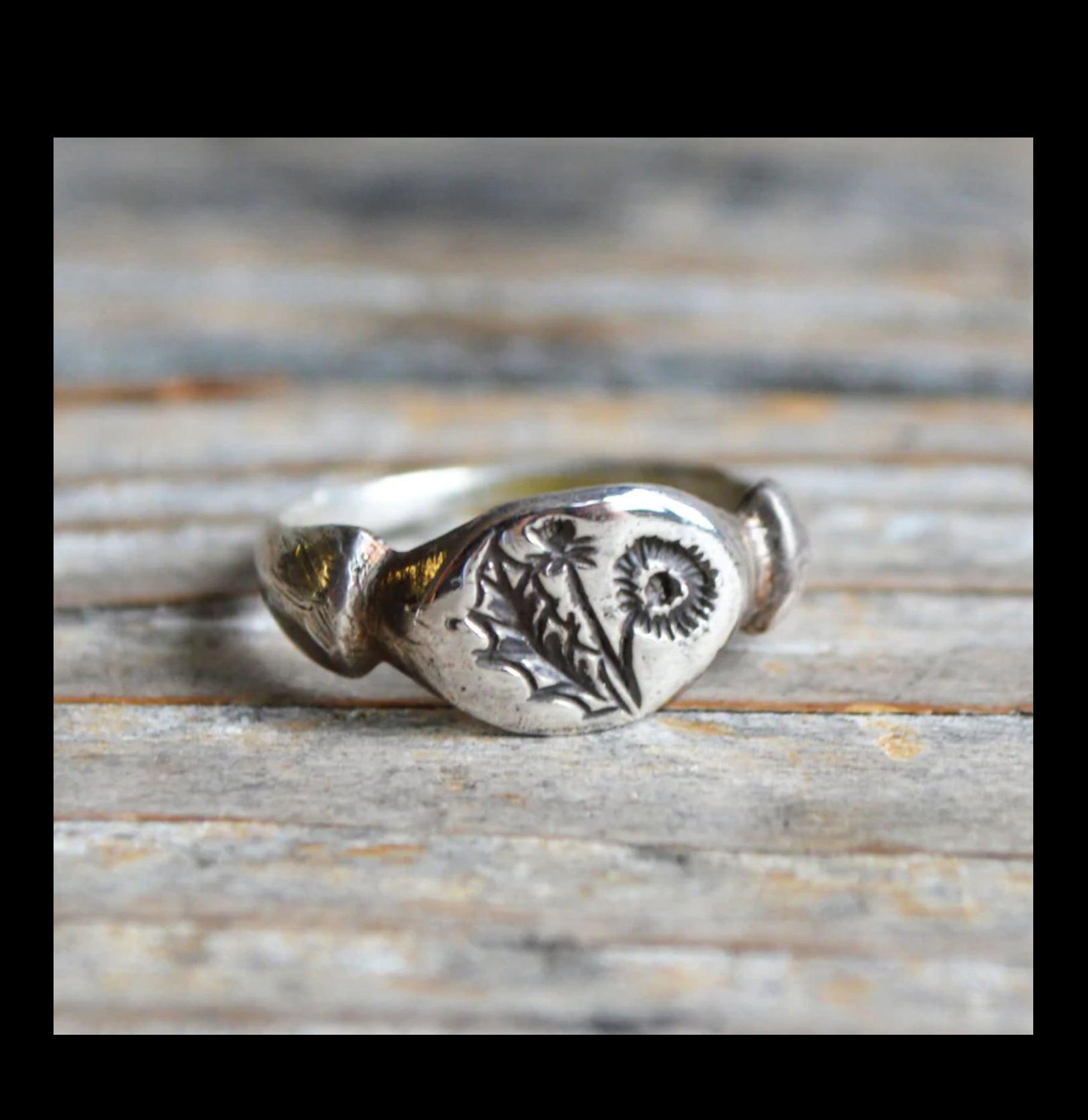 Dandelion Botanical Ring - Elegant Floral Jewelry for Women, Nature-Inspired Sterling Silver Ring - Perfect for Weddings, Parties & Everyday Wear