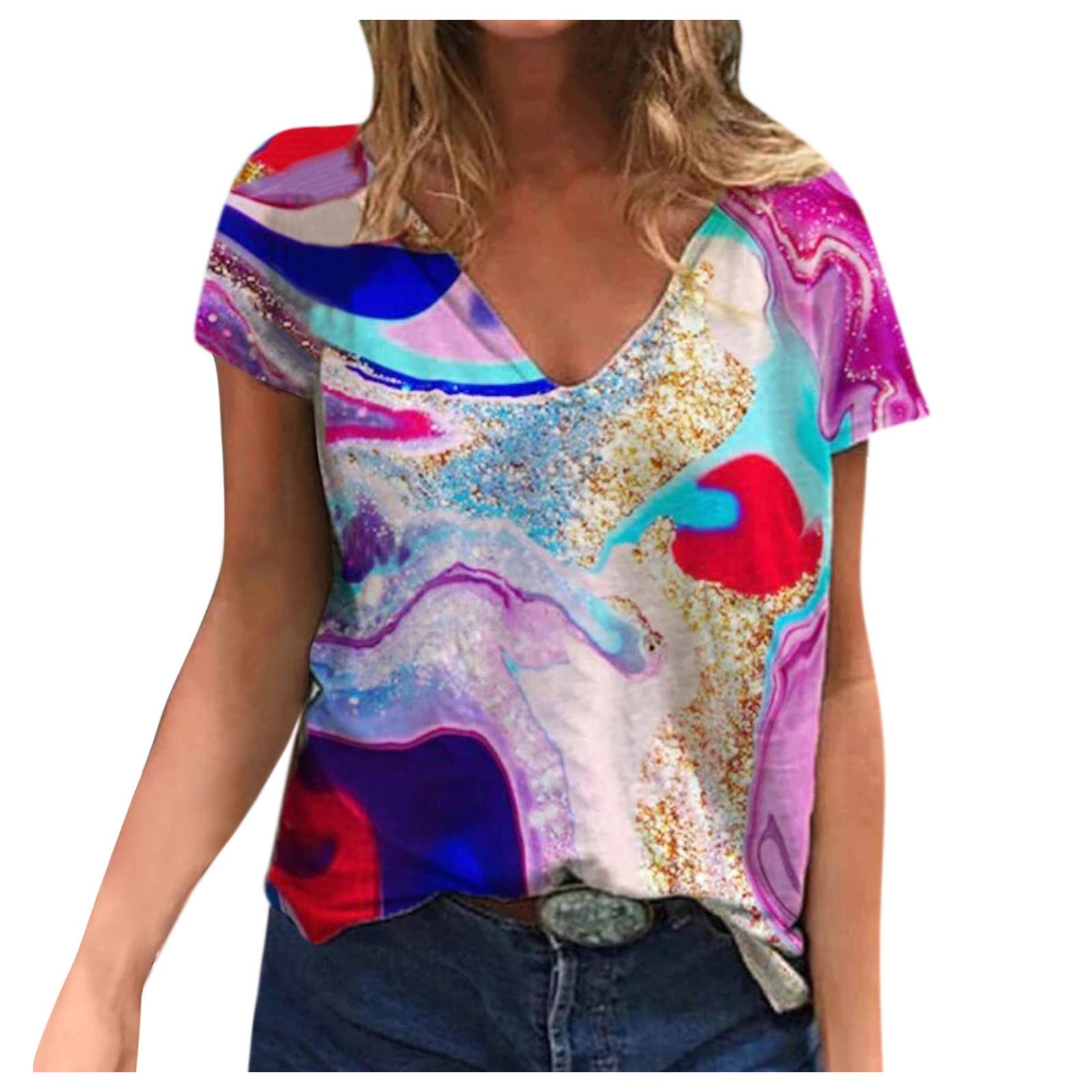 Plus Size Graphic Tees for Women - Casual Short Sleeve Tops for Summer