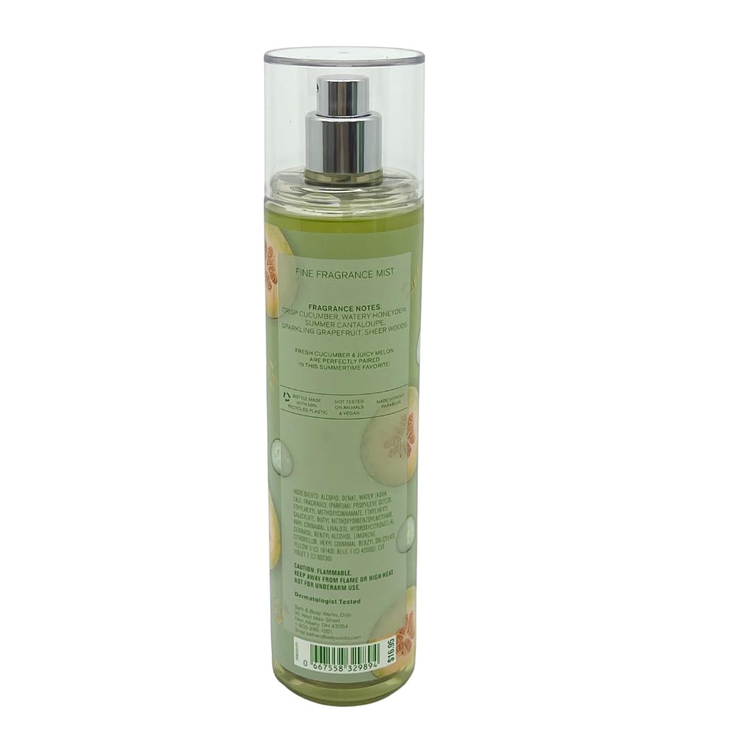 Bath & Body Works Cucumber Melon 3-Piece Gift Set - 10oz Shower Gel, 8oz Body Mist & 8oz Body Lotion | Refreshing Summer Skincare Routine for Women