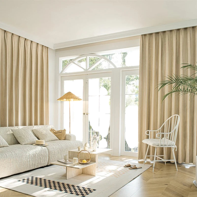 Luxury Velvet Leaf Embossed Blackout Curtains for Bedroom - Custom Room Darkening Drapes for Living Room, Nursery & Home Decor