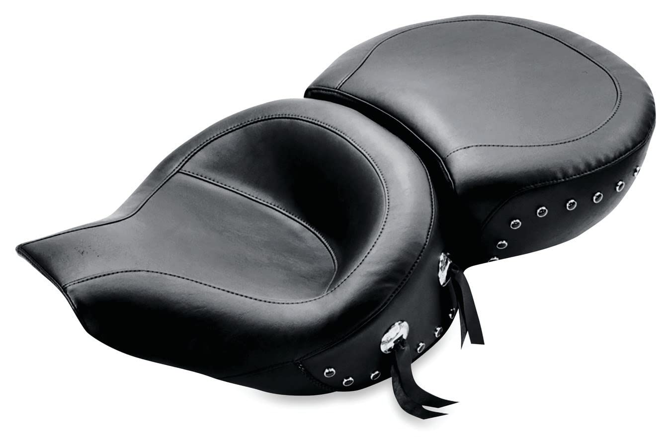 Mustang Wide Smooth Solo Seat for Harley Davidson Road King/FL Screaming Eagle/FLHX Street Glide 1997-2007 | Comfortable Motorcycle Seat for Long Rides & Cruising