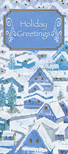 8-Pack Blue Snow-Covered House Christmas Gift Card Holders - Perfect for Holiday Money Gifts & Stocking Stuffers