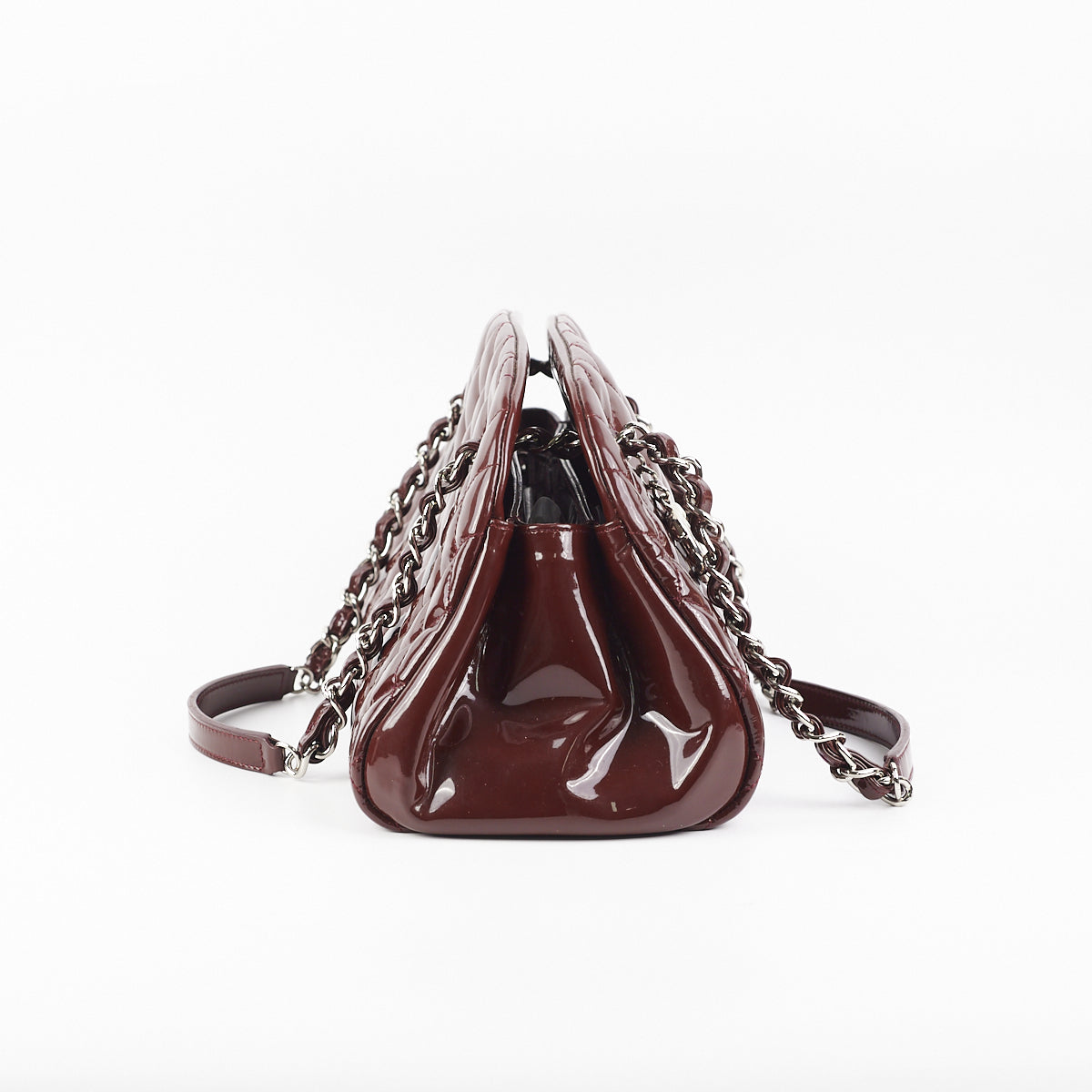 Chanel Mademoiselle Patent Leather Handbag in Dark Red - Luxury Crossbody Purse for Women, Perfect for Evening Parties & Date Nights