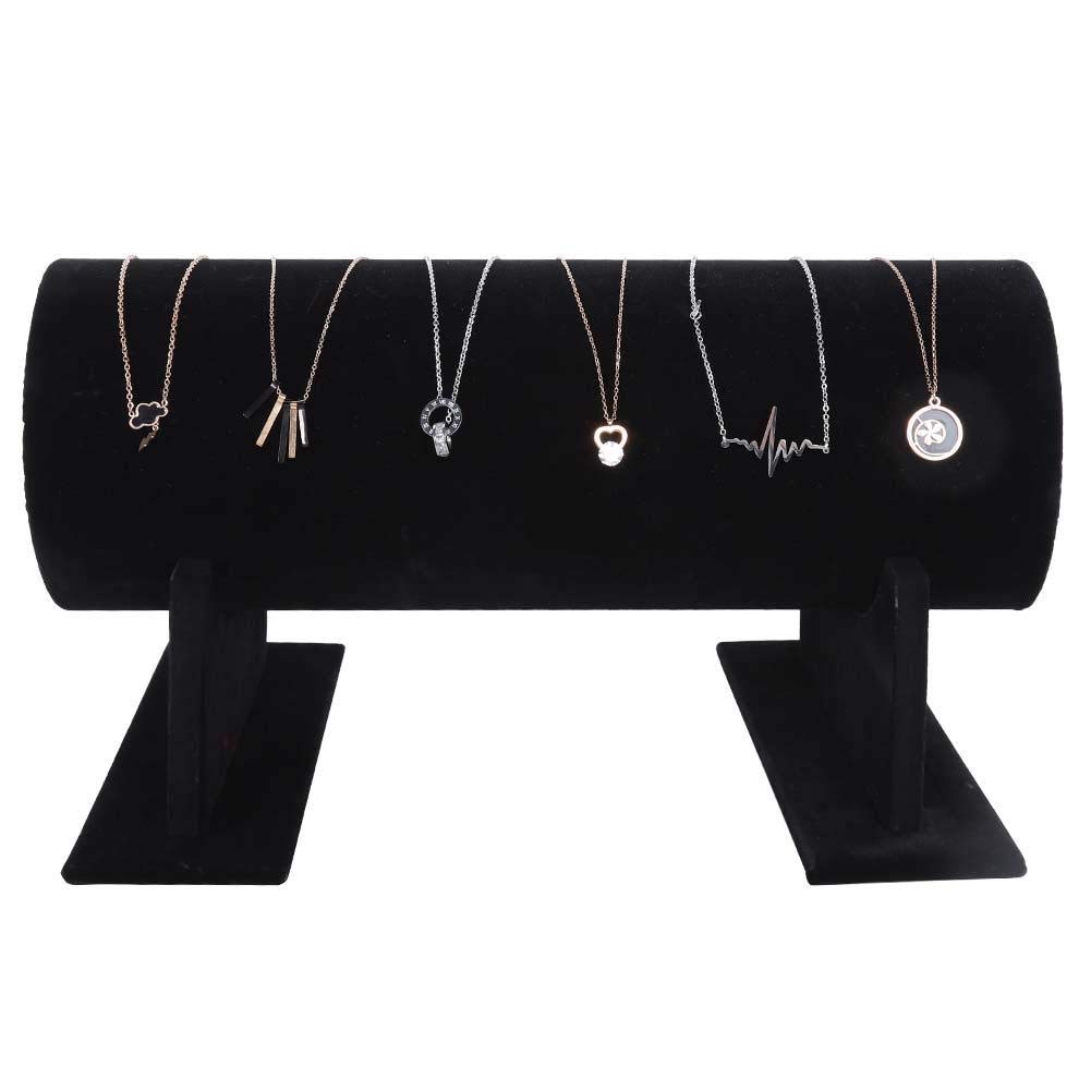 GOTOP Black Velvet Headband Organizer Stand - Hairband Display Rack with Removable Bracelet Holder for Jewelry & Hair Accessories Storage - Perfect for Salon, Boutique and Home Vanity Organization