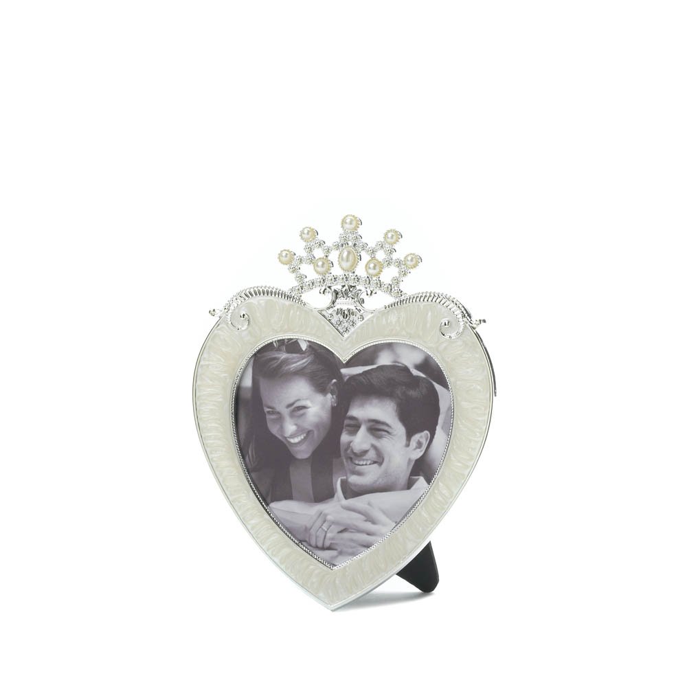 3x3 Crown Heart Picture Frame - Elegant Home Decor for Wall & Tabletop - Perfect for Wedding, Anniversary & Valentine's Day Gifts