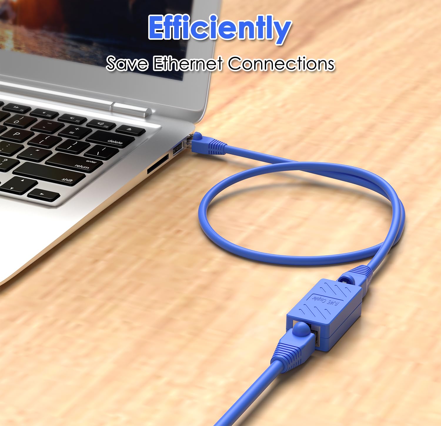 **10 Pack Blue Ethernet Coupler - Female to Female Cat6 Inline Coupler for Cat7/Cat6/Cat5/Cat5e Cable Extension - High-Speed Network Connector for Home, Office & Gaming Setup**