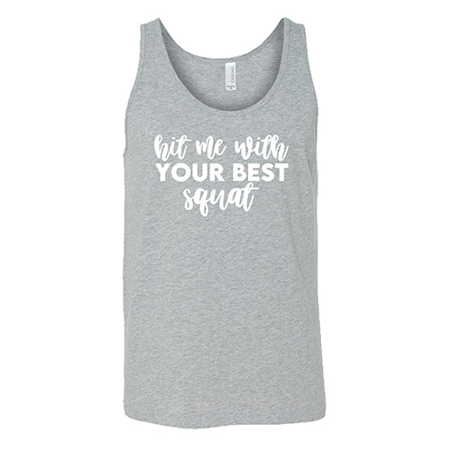 Best Unisex Squat Shirt for Gym & Workouts - Hit Me With Your Best - Comfortable Fitness Tee for CrossFit, Weightlifting & Leg Day