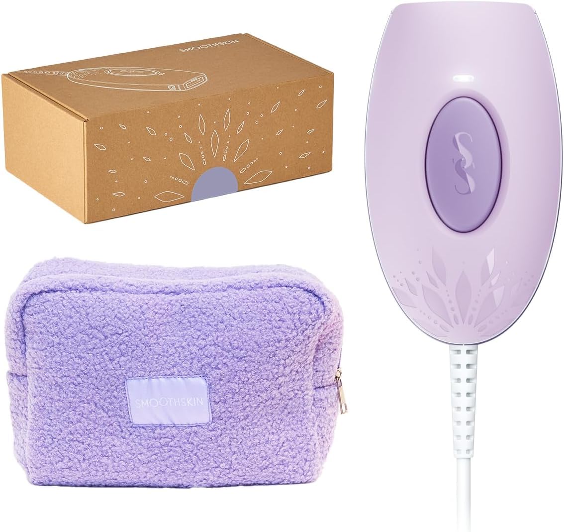 Smoothskin Pure Mini Lite IPL Hair Removal Device - Permanent Laser Hair Removal for Body, Face & Bikini Area with Lilac Case & Teddy Pouch | Painless At-Home Hair Remover Alternative to Salon Treatments | Perfect for Travel, Gifting & Personal Care Routine