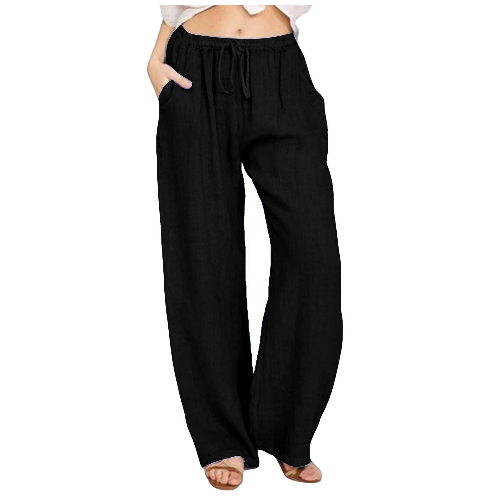 Women's Basic Work Pants - Straight Leg Slacks, Baggy Pajama Pants & Trendy Wide Leg Trousers for Office, Casual & Lounge Wear | Comfortable & Stylish Everyday Pants for Women