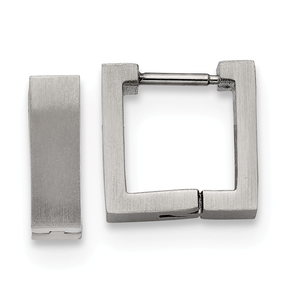 Stainless Steel Brushed Square Hoop Earrings for Women - Trendy Geometric Jewelry for Everyday Wear, Parties & Gifts