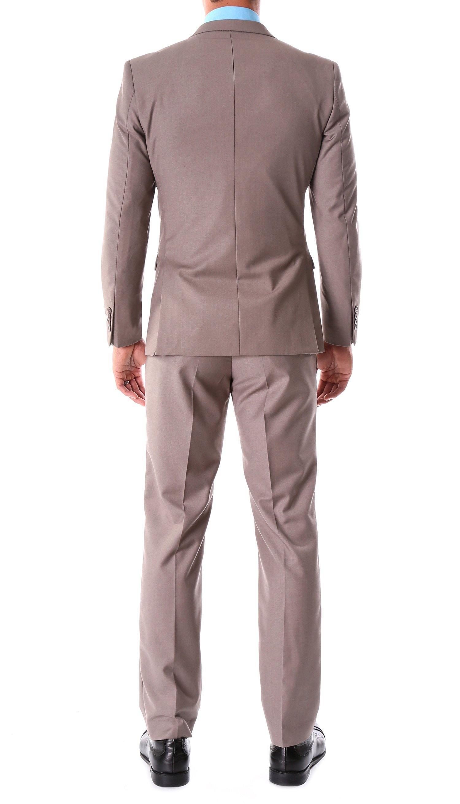 Oslo Collection Slim Fit 2 Piece Suit in Taupe | Premium Men's Business Attire for Office & Formal Events