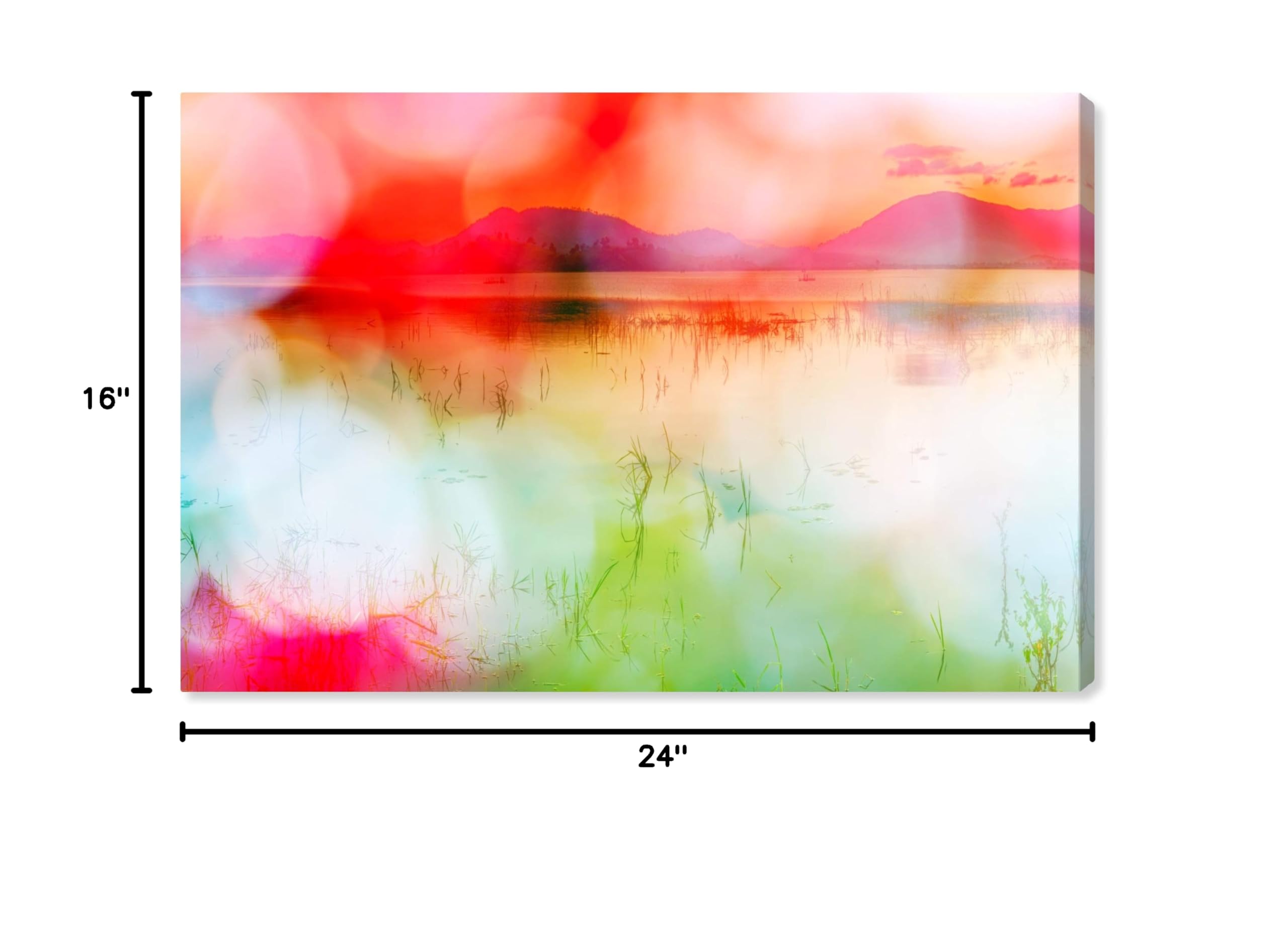Oliver Gal Artist Co. 'Shantayabaya' Nature Landscape Canvas Wall Art Print - 24x16 Inch Modern Home Decor in Red & Green | Perfect for Living Room, Bedroom & Office Decorations