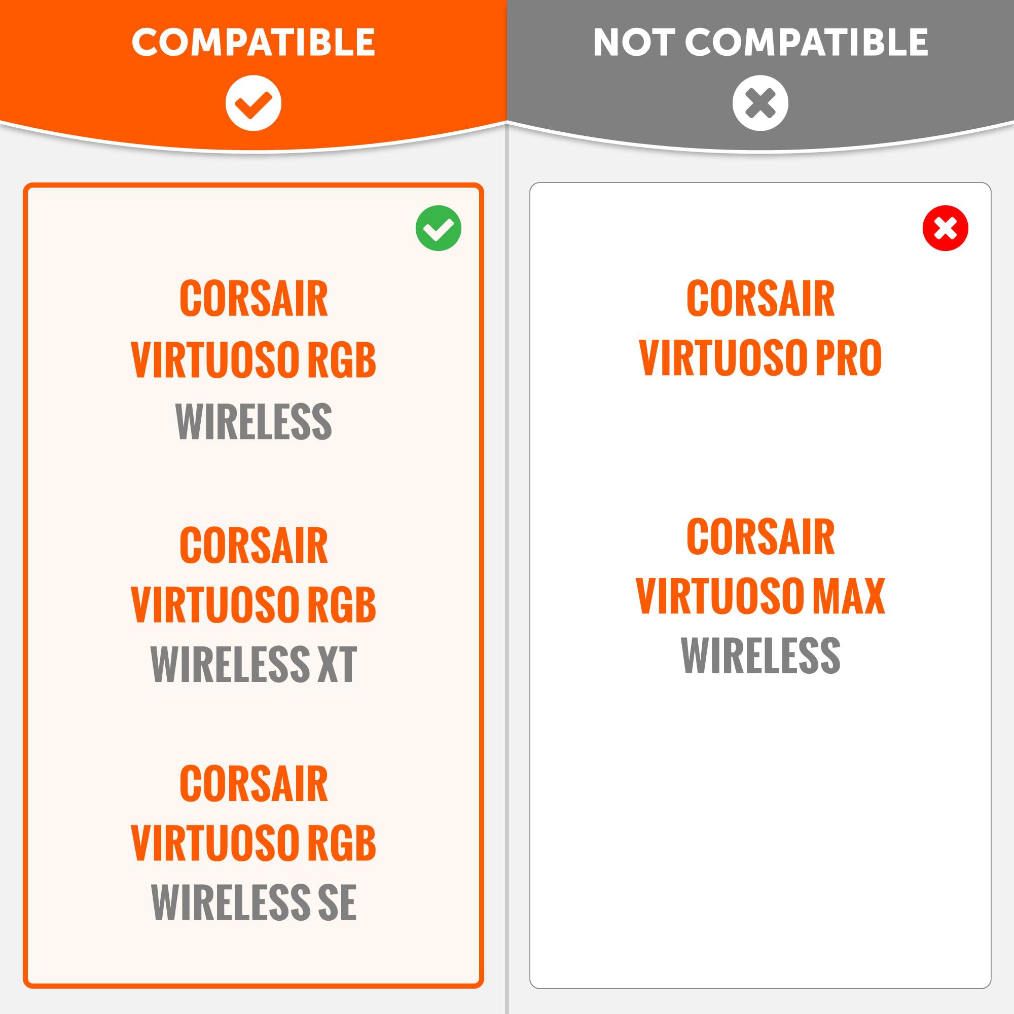 Wicked Cushions Freeze Virtuoso - Premium Hybrid Fabric Cooling Gel Earpads for Corsair Virtuoso Gaming Headset | Enhanced Durability, Comfort & Noise Isolation | Perfect for Long Gaming Sessions & Hot Climates