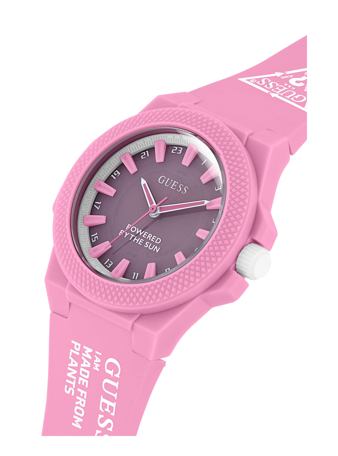 Eco-Friendly Pink Solar-Powered Nylon Watch for Women - Stylish & Sustainable Outdoor Sports & Everyday Wear