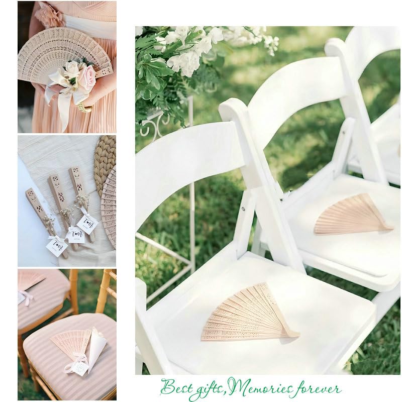 10pcs Personalized Wooden Wedding Fans - Custom Engraved Japanese Folding Fans for Bridal Party, Birthday & Engagement Gifts - Elegant Wedding Favors for Guests - Perfect for Outdoor Ceremonies, Photo Props & Cultural Events