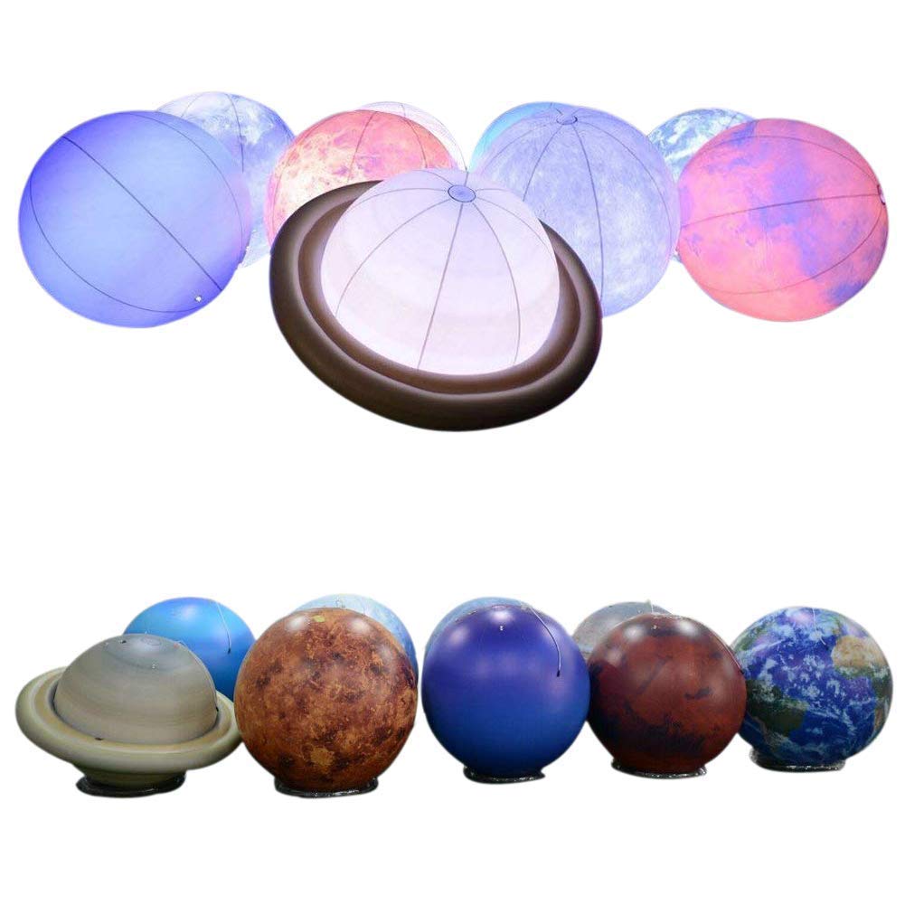 Sayok 40'' Large Inflatable Solar System Set - 11 PVC Planet Balloons (0.25mm Thick) Including Sun, Moon & Pluto with Air Pump - Perfect for Classroom Education, Planetarium Displays & Space-Themed Party Decorations