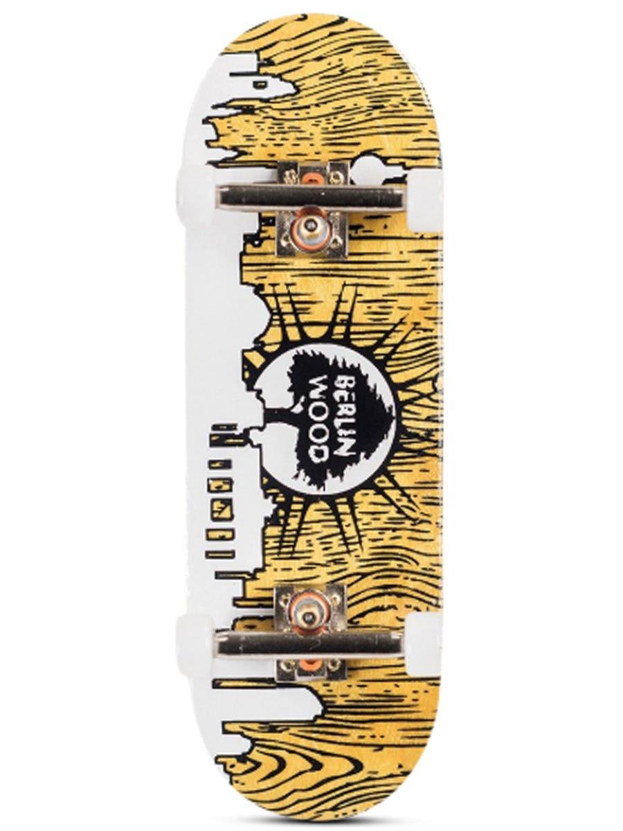Berlinwood Fingerboard Complete - BW Skyline GITD Glow in The Dark Professional Finger Skateboard for Tricks & Stunts - Perfect for Skateboard Enthusiasts & Collectors
