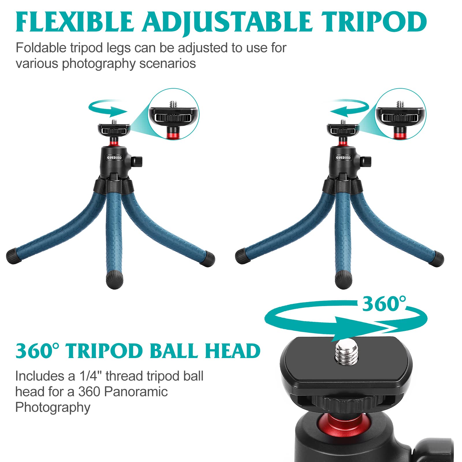 Professional Vlog Kit with LED Light, Phone Holder, Tripod & Microphone - Compatible with iPhone, Smartphone & DSLR Cameras - Perfect for YouTube, TikTok, Live Streaming & Video Recording - GUEDIEO