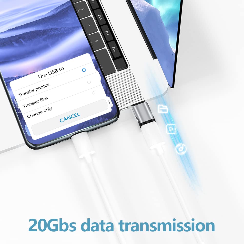 2-Pack Magnetic USB C Adapter - 24 Pin Mini Magnetic Connector with 100W PD Fast Charging & 20Gbps USB 3.1 Data Transfer - Perfect for Laptops, Phones & Tablets